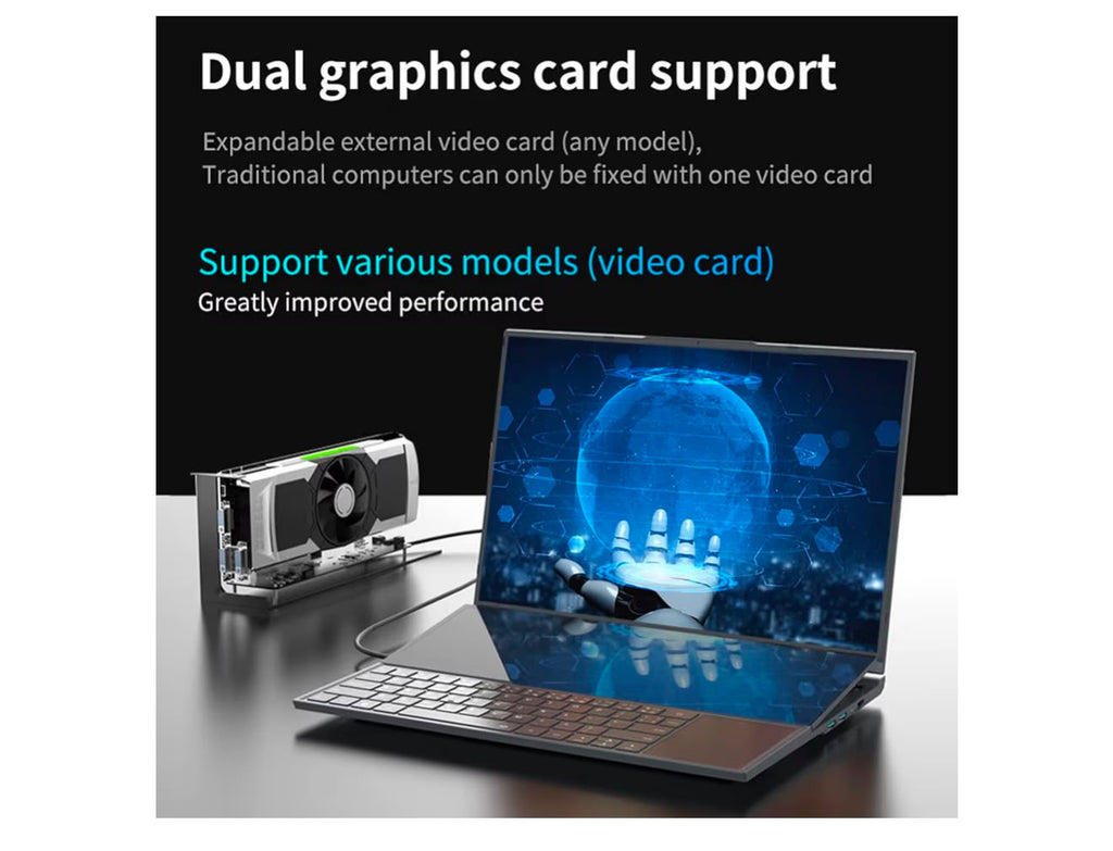 Vikye Portátil de pantalla dual Core i7-9750H