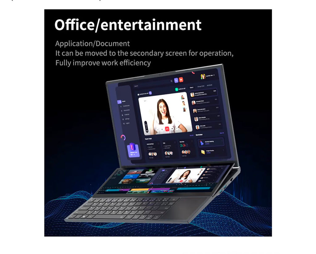 Vikye Portátil de pantalla dual Core i7-9750H