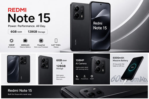 Redmi Note 15 – 6GB RAM + 128GB Black