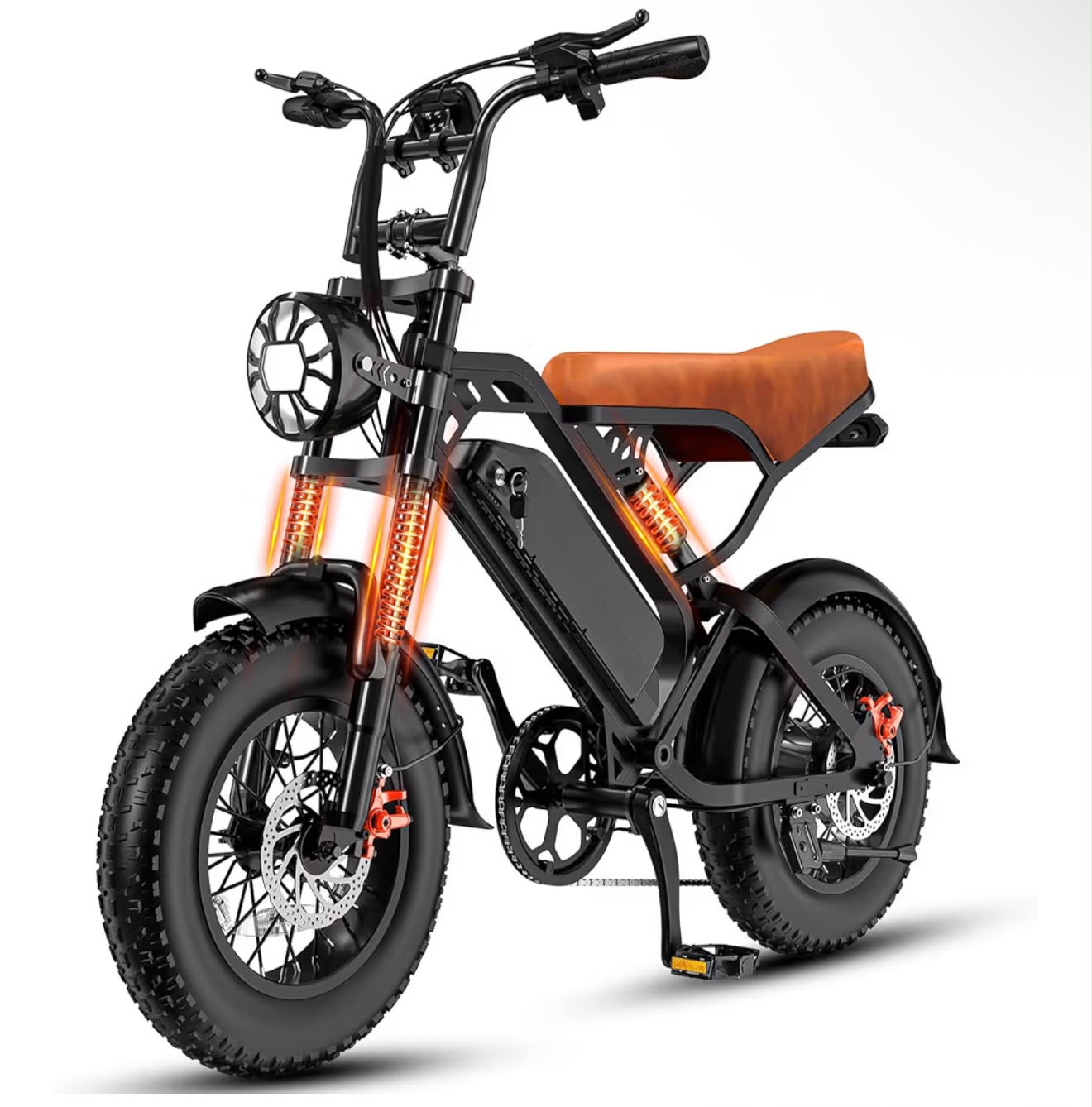 Electric Bike for Adults，1200W Peak Motor Power, 20" Fat Tire，28 Mph Speed, 48V 18AH