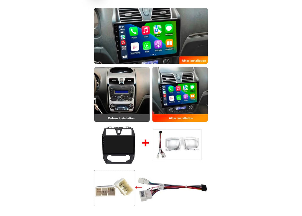 ADMLZQQ Para Geely Emgrand EC7 2009-2016 Radio estéreo para coche Car-Play Android