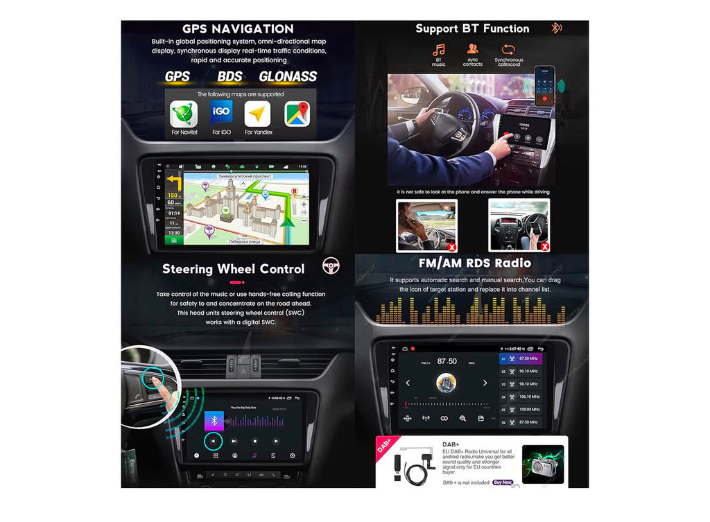 ADMLZQQ Para Geely Emgrand EC7 2009-2016 Radio estéreo para coche Car-Play Android