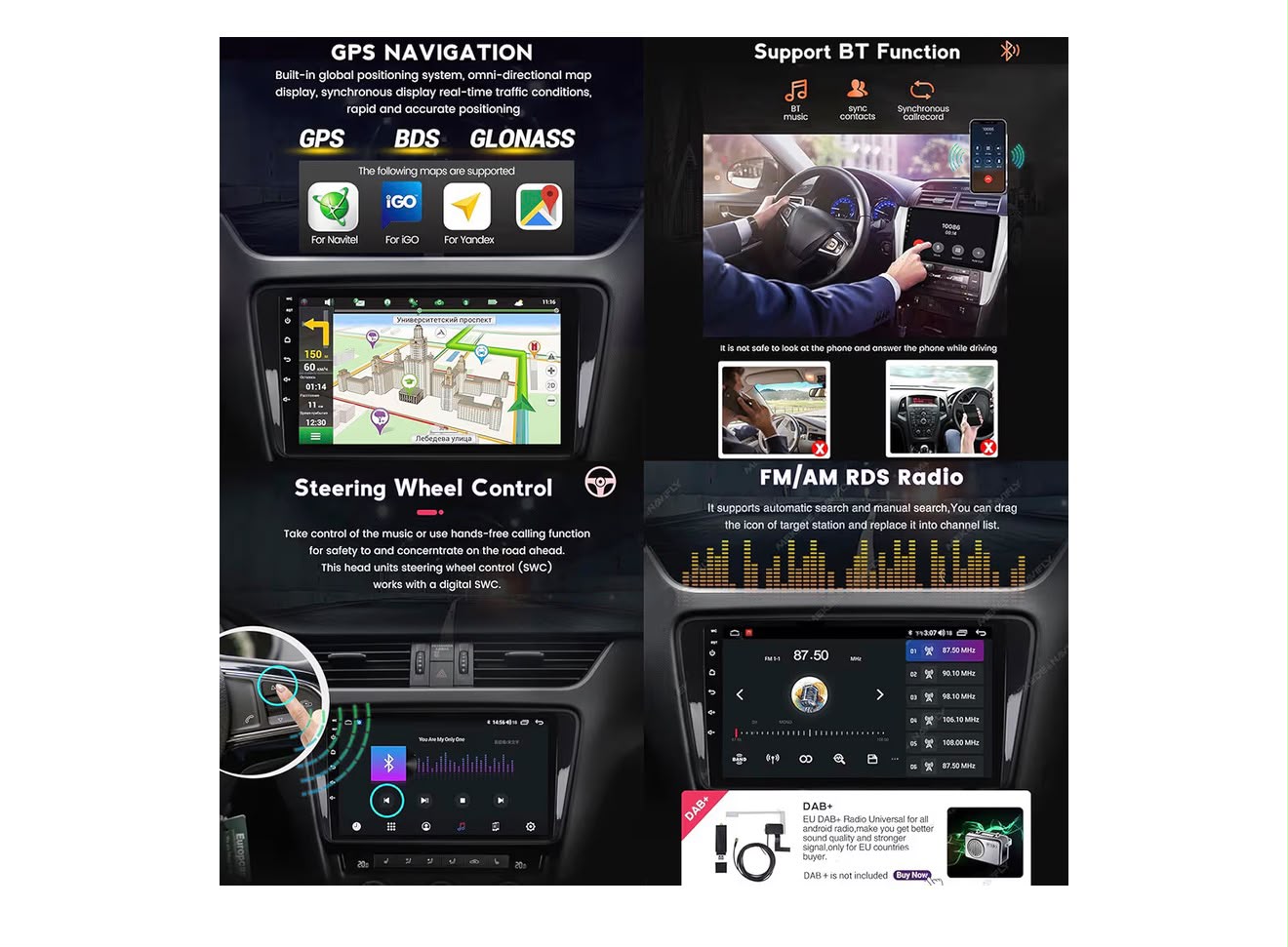 ADMLZQQ Para Geely Emgrand EC7 2009-2016 Radio estéreo para coche Car-Play Android