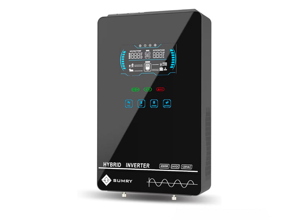 SUMRY - Inversor solar híbrido, 4000 W, 24 V CC a 120 V CA
