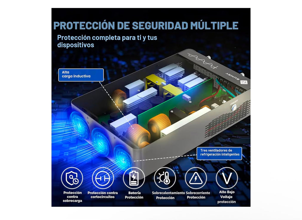 SUMRY - Inversor solar híbrido, 4000 W, 24 V CC a 120 V CA