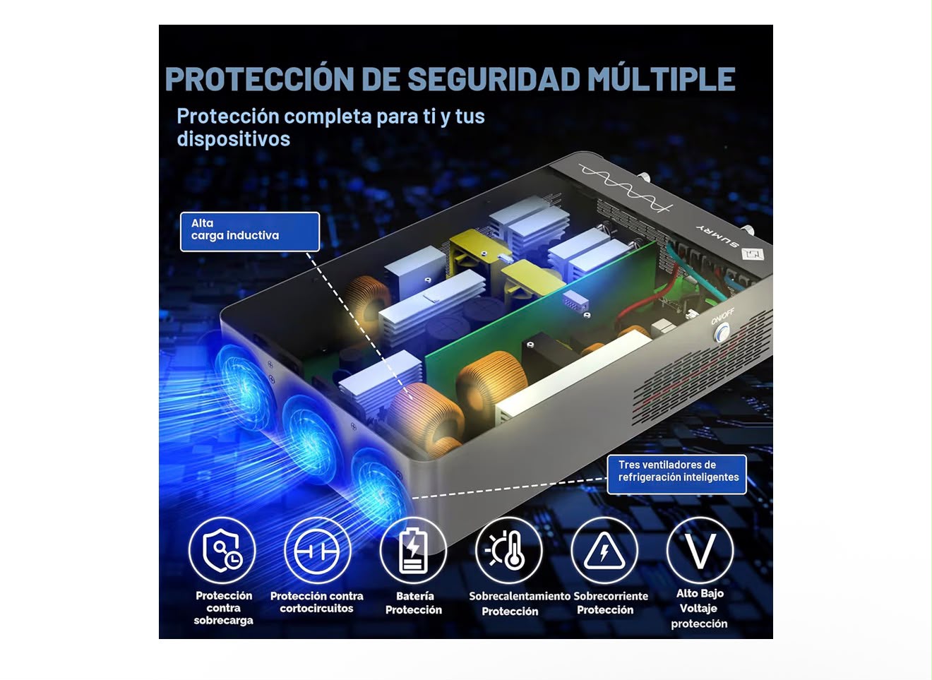 SUMRY - Inversor solar híbrido, 4000 W, 24 V CC a 120 V CA